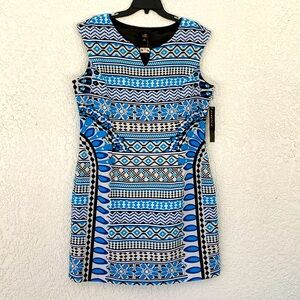 I Le New York geometric stretch sleeveless dress size 16
